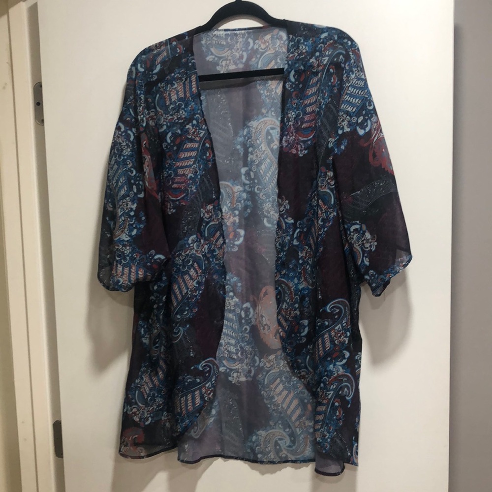 Amazon Women's Paisley Cape - Blue and Purple